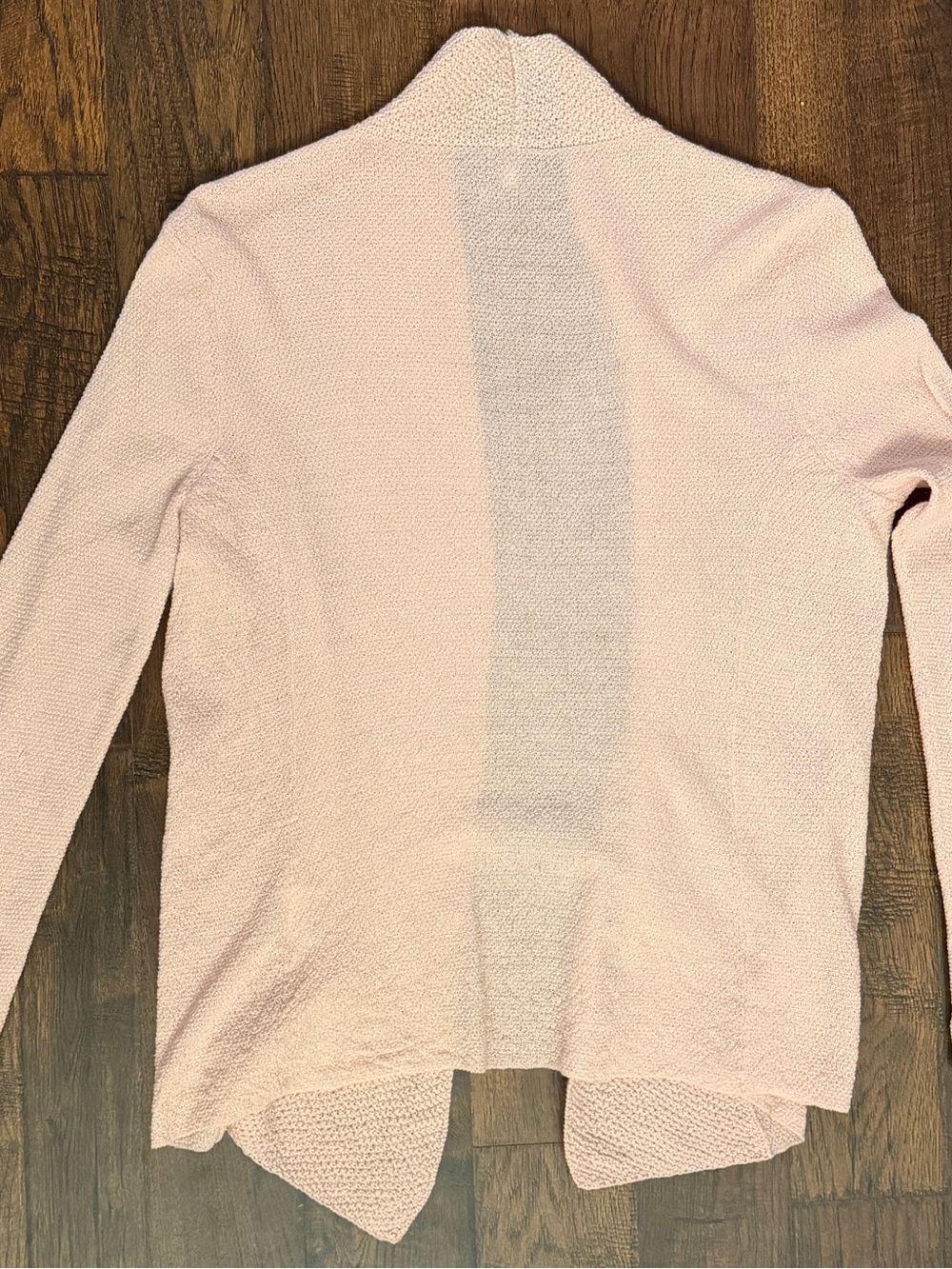 Eileen Fisher Petite PP Pink Wool Open-Front Cardigan Asymmetrical Hem - Picture 4 of 4